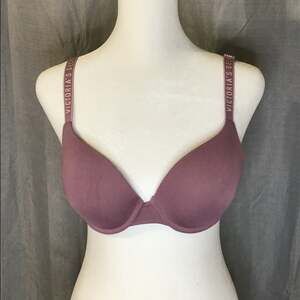 Victoria's Secret Logo Shine Strap Push-Up Bra in Mauve